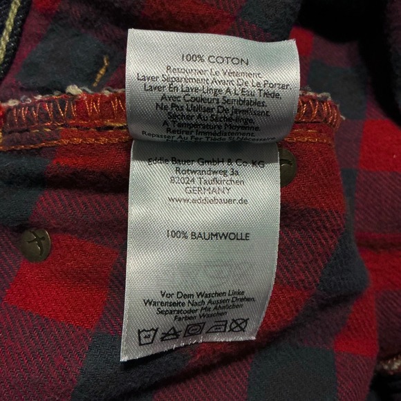 Eddie Bauer Men's 42x34 Relaxed Fit Dark‎ Wash Flannel Lined Denim Jeans - Picture 10 of 13